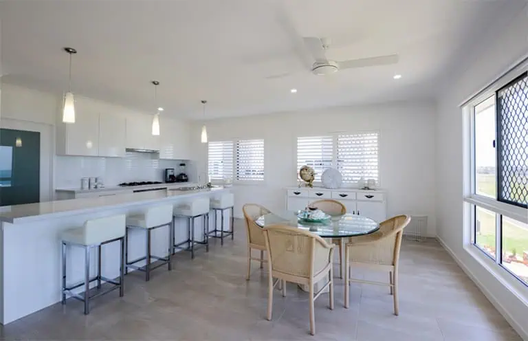 kitchen and dining area