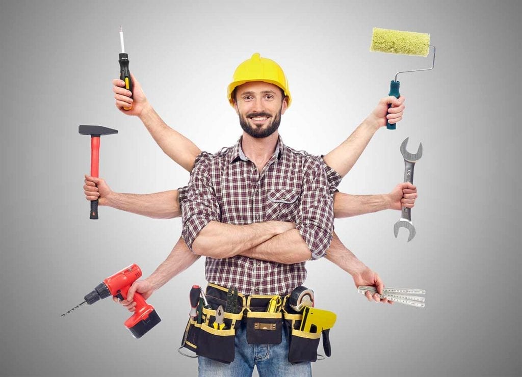builder with tools